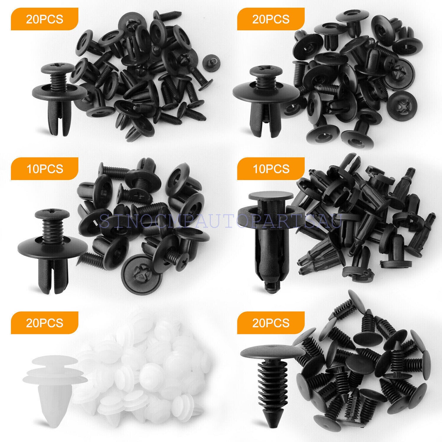 100Pcs Bumper Clips Car Plastic Bumper Retainer Rivets Fasteners Auto Body Door