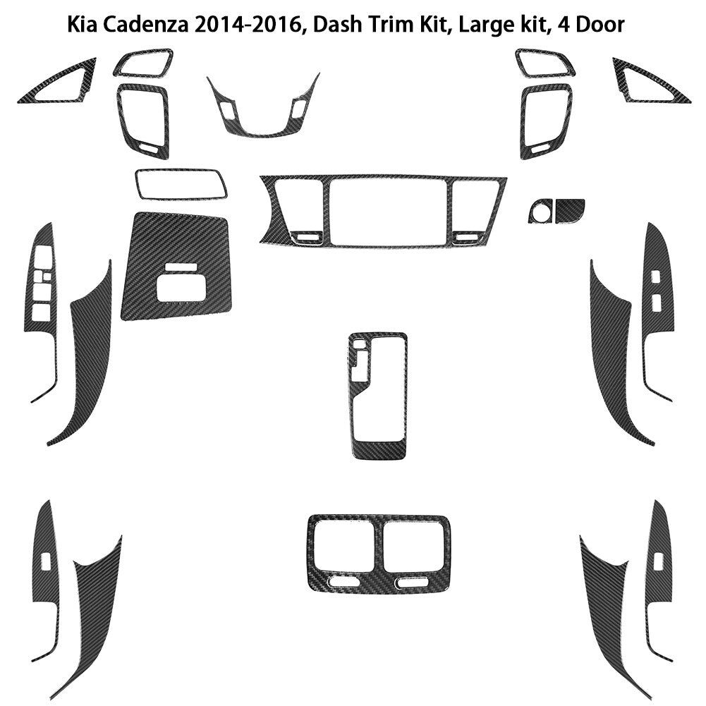 Carbon Fiber Interior Full Sets Cover Trim Kit for KIA Cadenza 2014-2016