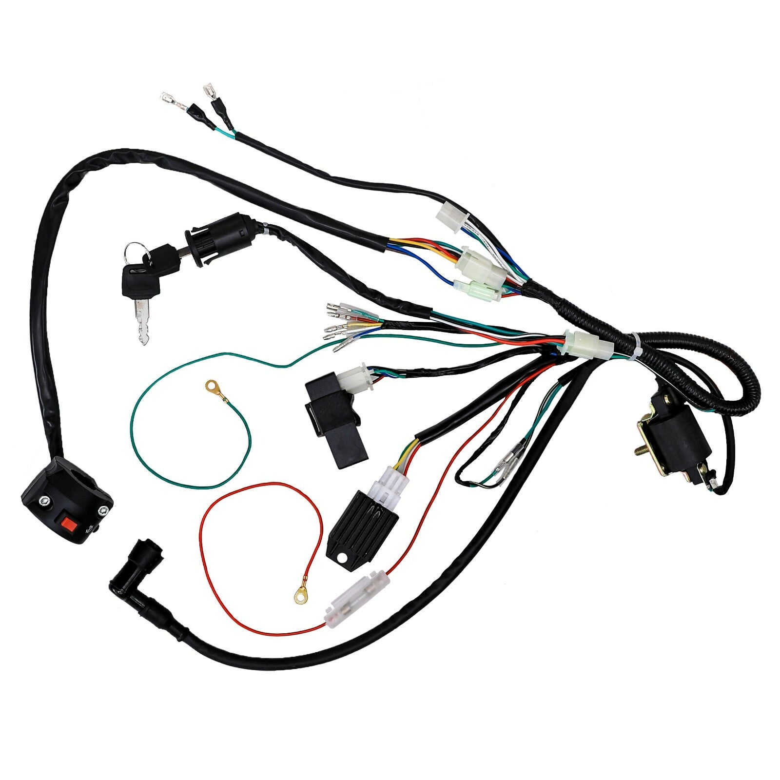 Ignition Key Switch CDI Wiring Harness Kit for 125cc and 140cc Off-Road Bikes
