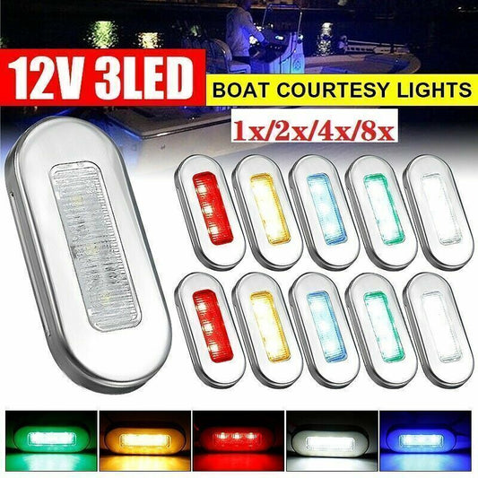 LED Courtesy Lights 12V Yacht Marine Boat Cabin Deck Lamp Waterproof 1x/2x/4x/8x