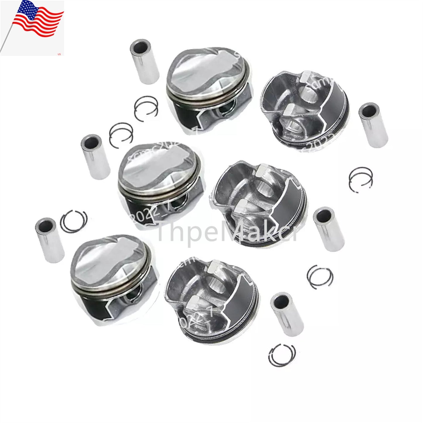 6x Engine Pistons  Rings Set for Audi A4 A5 S5 A6Quattro Q7 3.0T CREC CRED CREH
