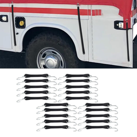 6 Heavy Duty Rubber Tarp Straps Tie Down Bungee Cords With Hook