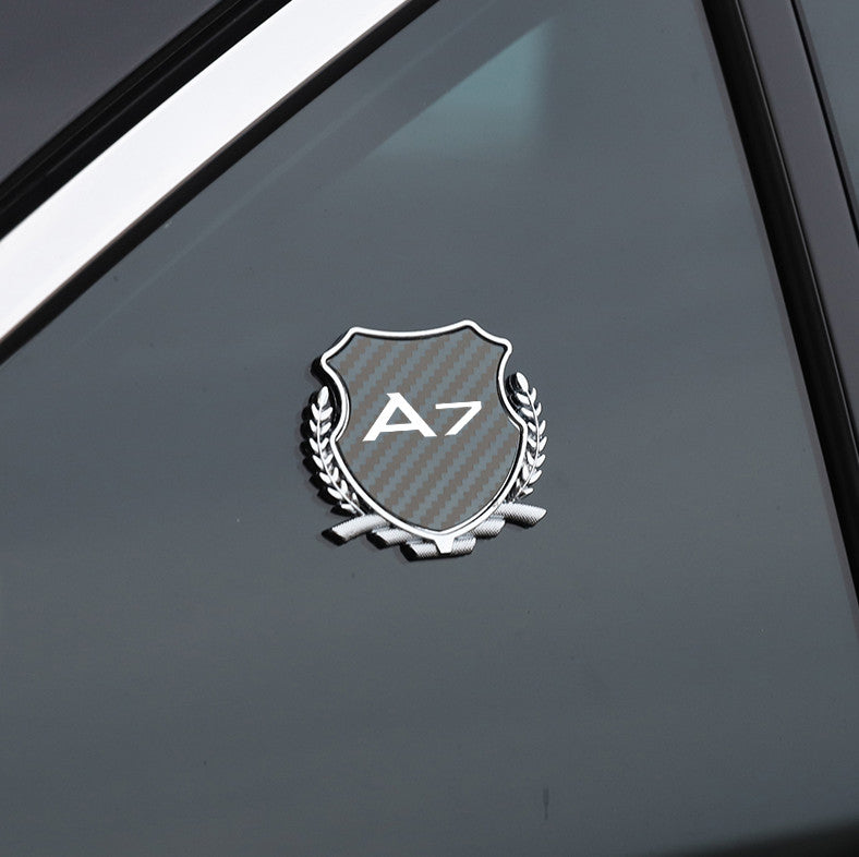 Metal stickers, badges, and decals for Audi for A5 side fenders - Black - 2-piece set