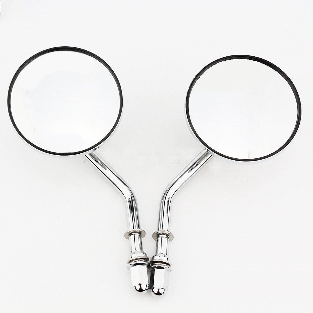 Chrome Round Rearview Mirrors for Harley Davidson Sportster XL 883 1200 Bobber