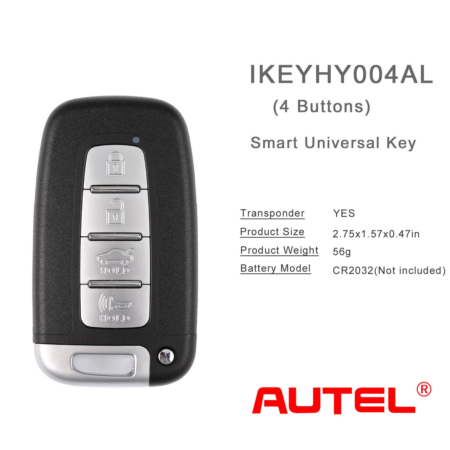 IKEYHY004AL for Smart KeyFit for Hyundai 4 Buttons Universal work for KM100