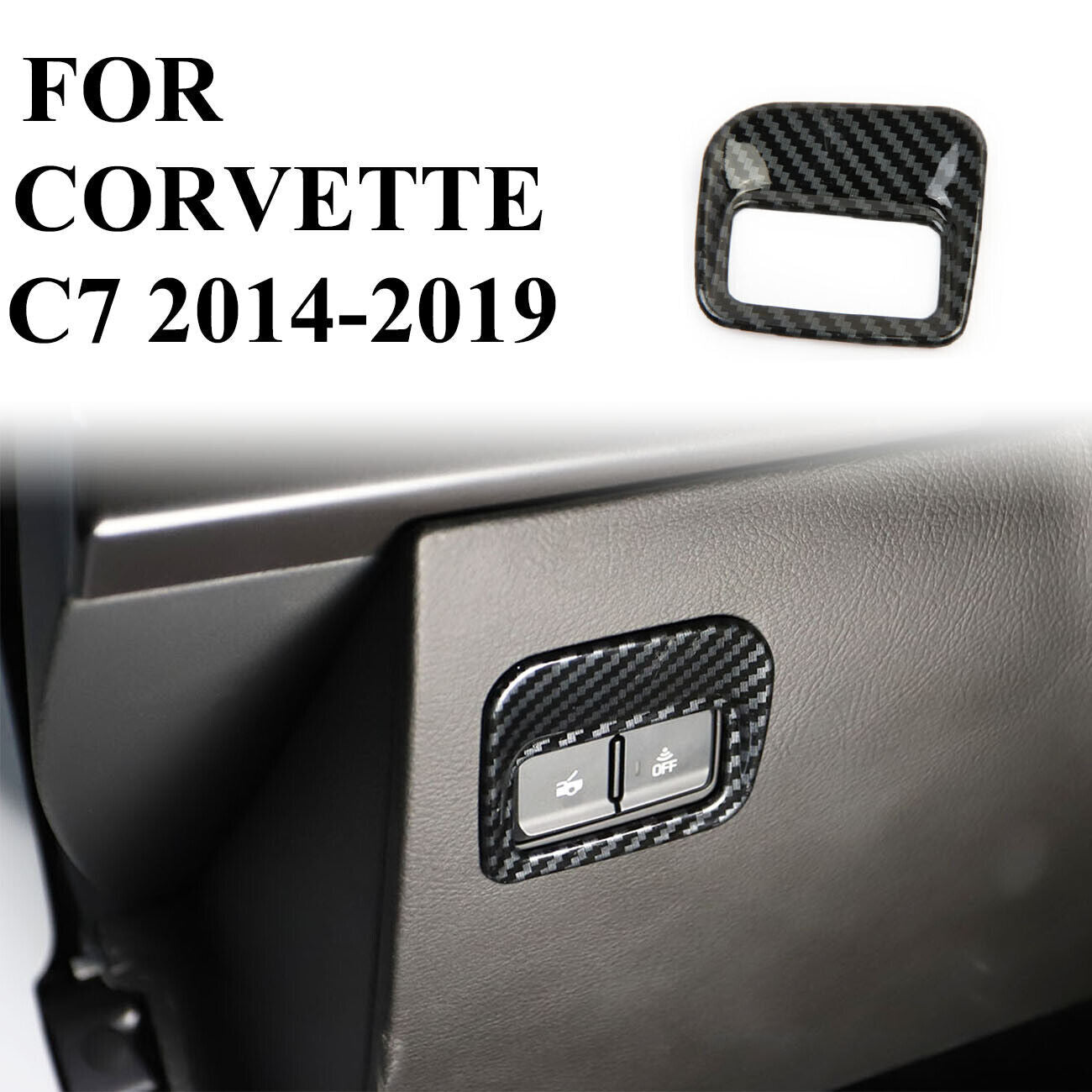 2014-2019 Carbon Fiber Trunk Switch Button Cover Trim for Chevrolet for Corvette C7