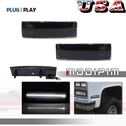 Smoke white side marker corner lights, a pair for Chevrolet for GMC for Oldsmobile
