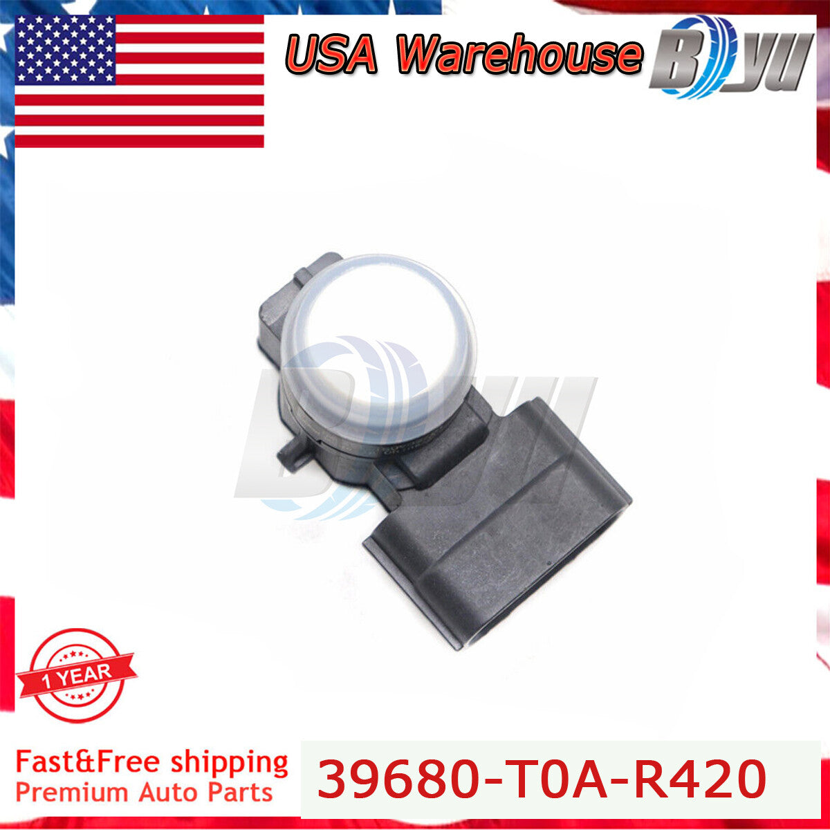1X PDC 39680-T0A-R420 Right Bumper Parking Assist Sensor for Honda Accord White