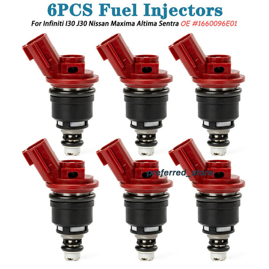 6 FUEL INJECTORS 16600-96E01 for INFINITI I30 J30 for NISSAN MAXIMA 300ZX 3.0L V6