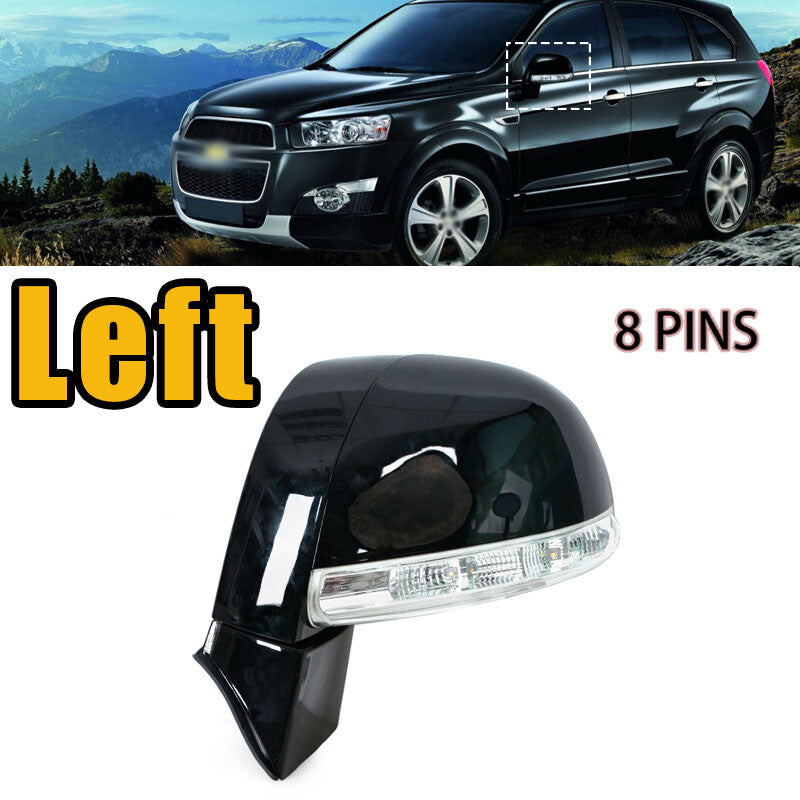 Left Rearview Side Mirror Assembly Black 8PINS for Chevrolet Captiva 2008-2017