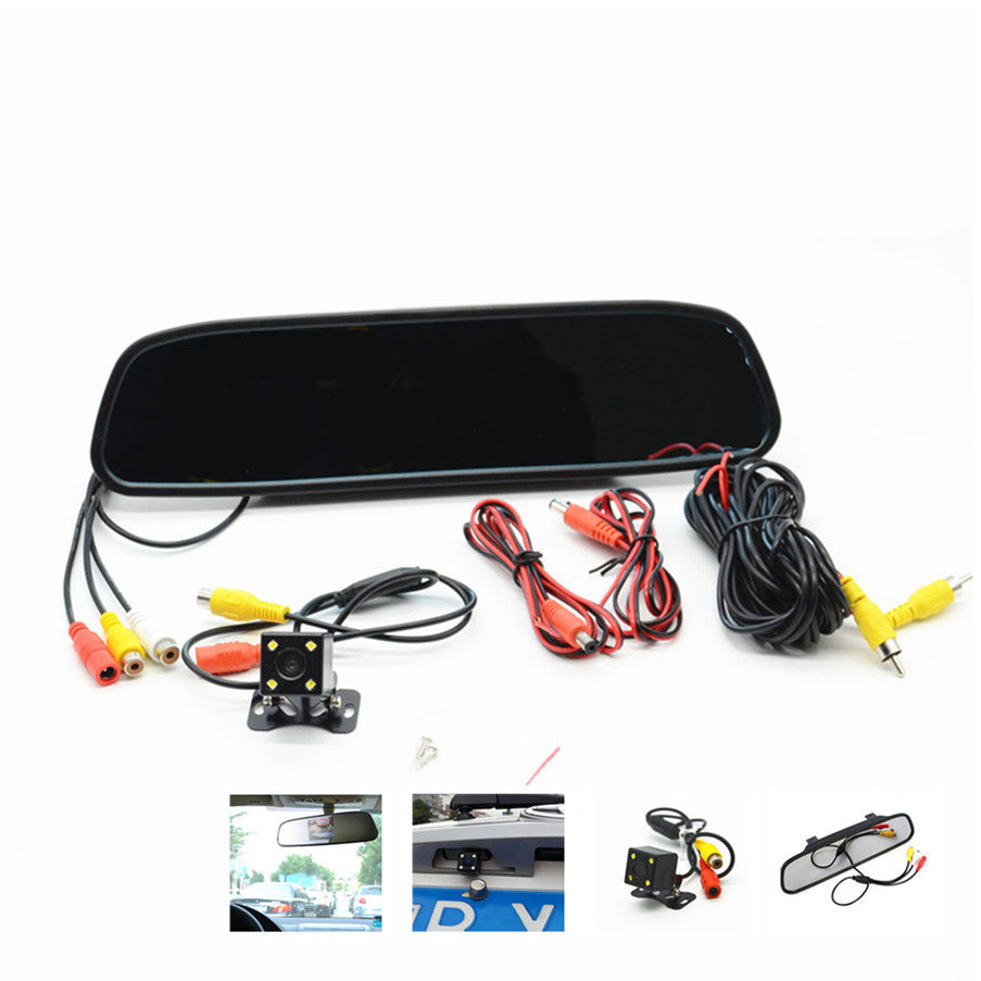 4.3 LCD Color Monitor Car Reverse Rear View Mirror Night USE Backup Camera