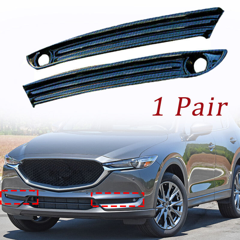 2X Carbon Fiber Look Front Fog Light Lamp Strip Trim for Mazda CX5 CX-5 2017-21
