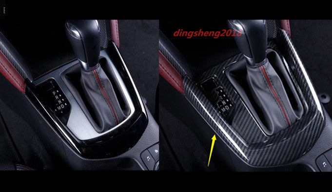 1P Carbon Fiber Interior Gear Shift Frame Cover Trim for Mazda CX-3 CX3 2016-18