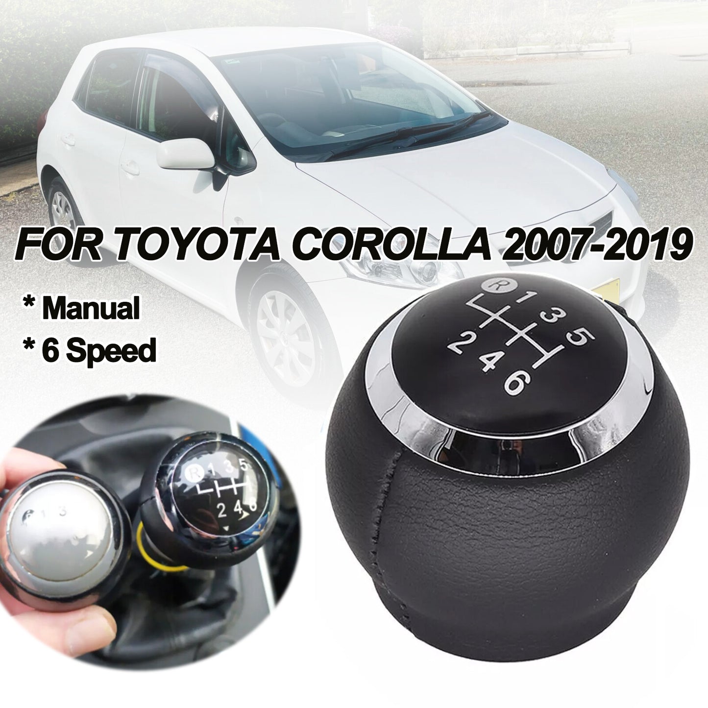 for TOYOTA for COROLLA GEAR SHIFT KNOB MANUAL SHIFTER LEVER 6 SPEED 2007-2019