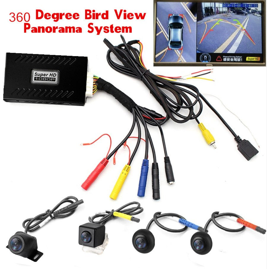 360 Degree Waterproof View Car Camera System DVR Recording Parking Rear View Cam