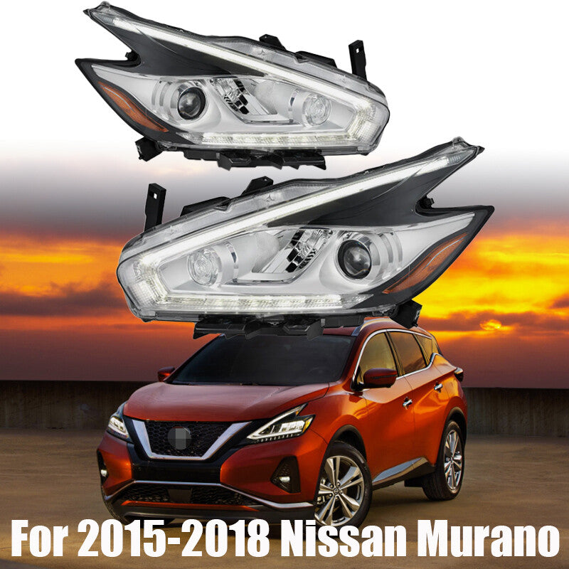 Full LED Headlights Assembly Headlamps Left+Right For 2015-2018 for Nissan Murano