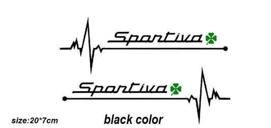 2-Pack Black Car Body Stickers and Badges for Alfa Romeo Sportiva Car Accessories