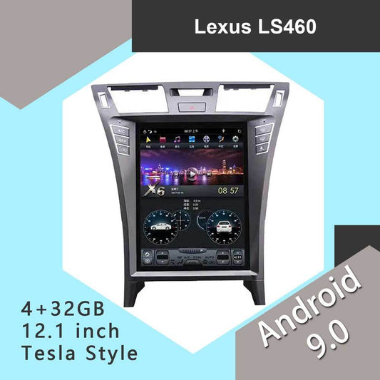 12.1 Android 9.0 Radio for Tesla Vertical Screen Car GPS for Lexus LS460 2006-2012