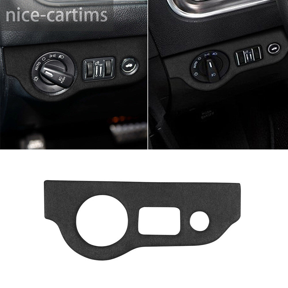 Suede Black Gray Headlight Switch Cover for Dodge for Challenger 2015+ Charger 2010+