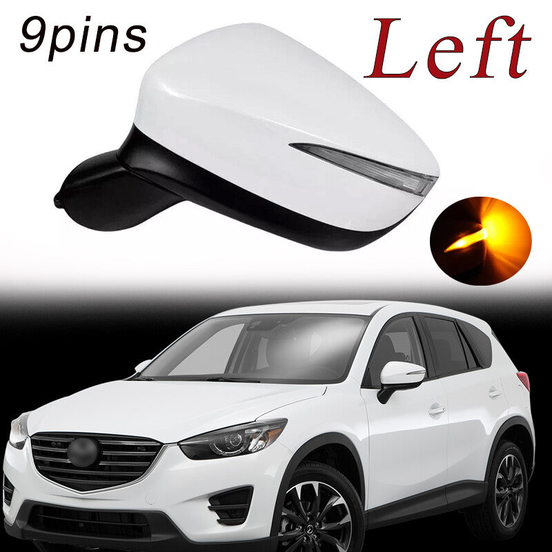 Mirror W/ Signal Blind Spot 9pin Left for Mazda CX5 2015-2017