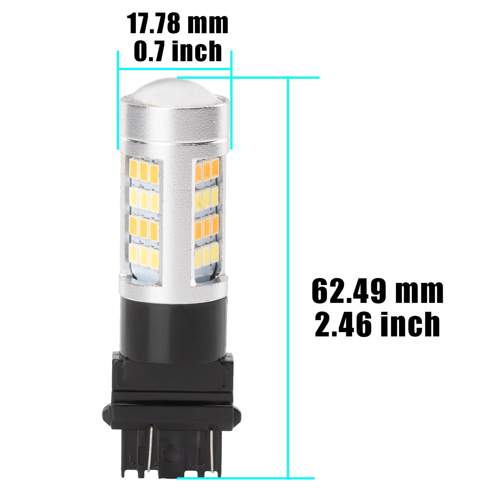 4x 3157 Error White/Amber LED DRL Switchback Turn Signal Parking Light Bulb