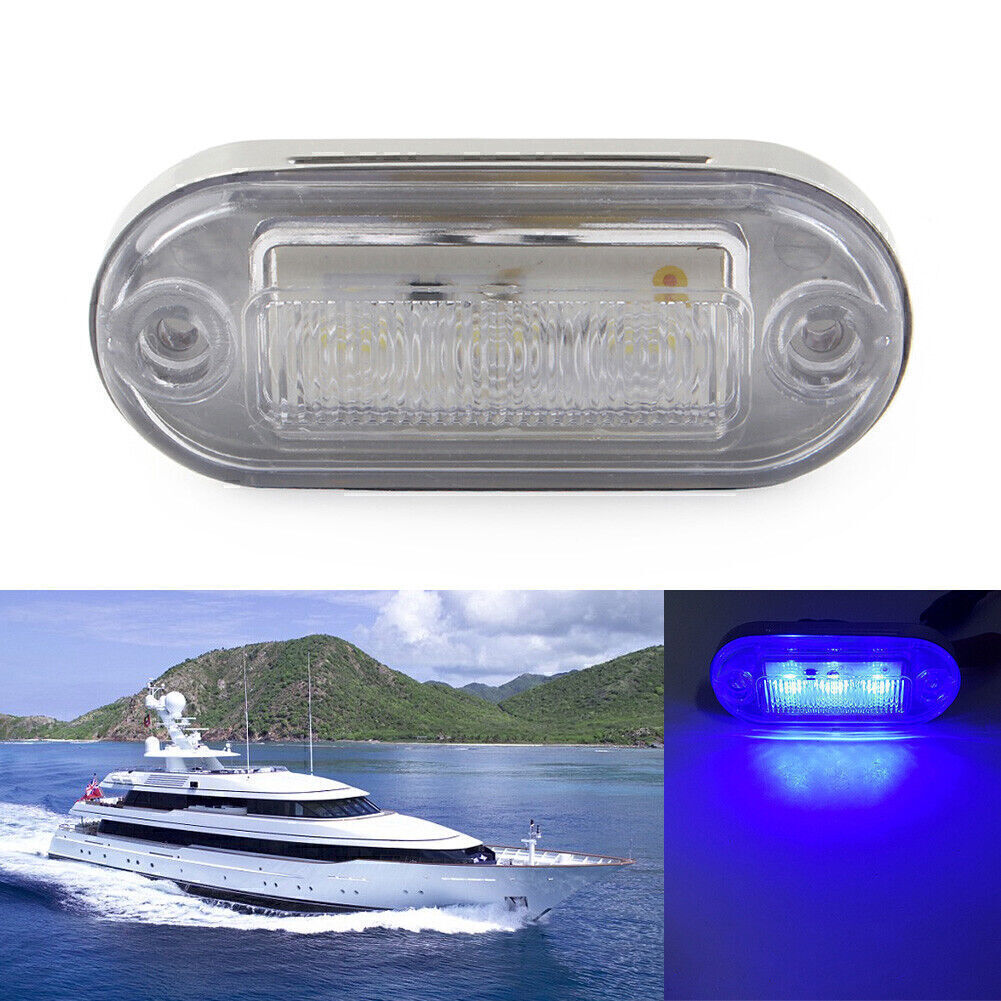 For Truck Trailer RV Boat Blue 3528 SMD 12V Blue LED Signal Light Lamp 1x