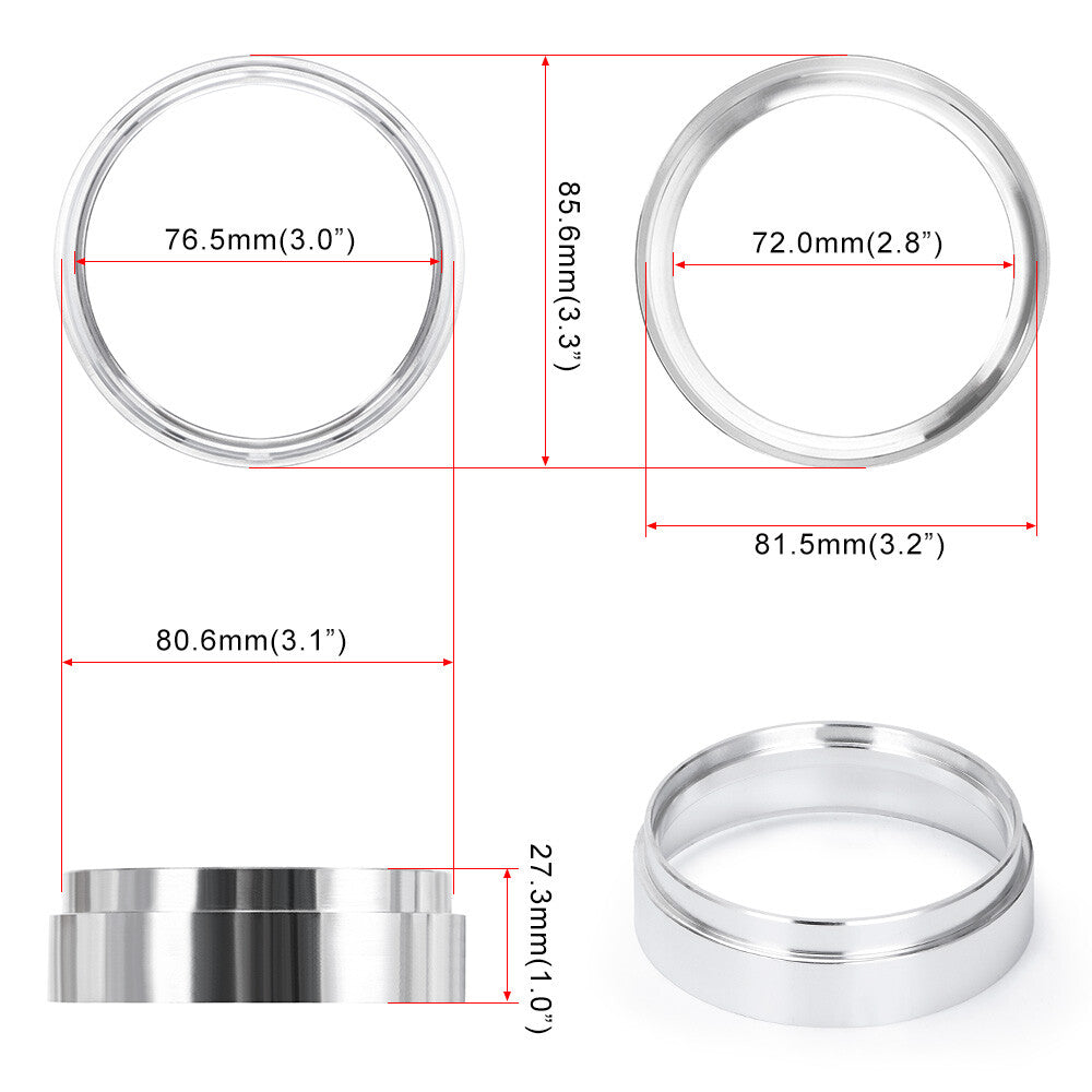 PQY 3inch 76mm Aluminum HD Clamp Intake V-band Clamp Flange Intercooler Pipes