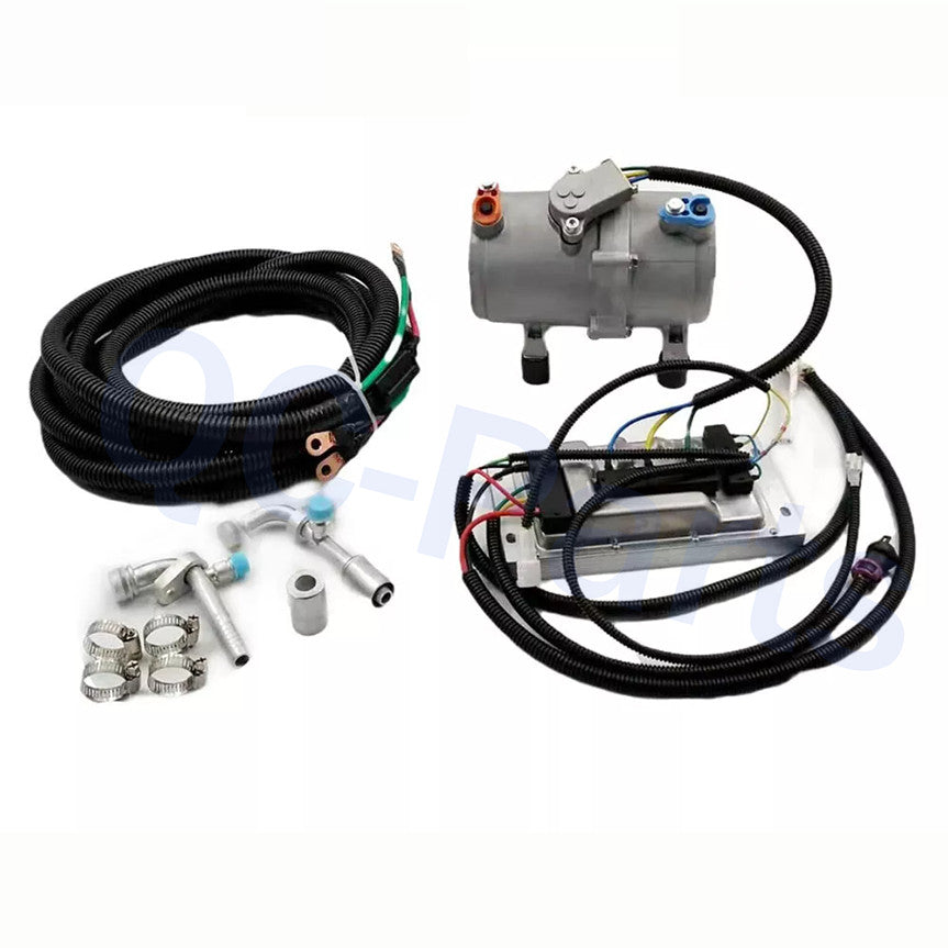 DC air conditioning kit for cars, trucks, and buses - 12V electric compressor with A/C function.