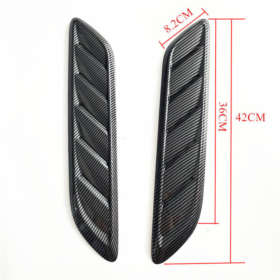 Car Wind Cap Carbon Fiber Look Air Intake Grill Louver Hood Trim Panel Scoop