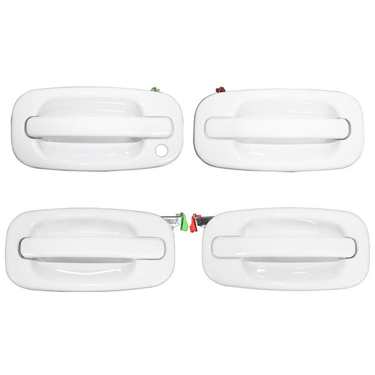 4x Exterior Olympic White Painted Door Handle Set For 1999-07 Silverado 19356468