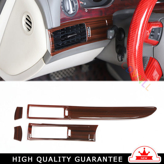 Car LR AC Air Outlet Vent Cover Trim 4PCS Fit for Audi A6L 2005-2011 Red Wood