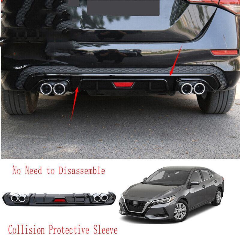 Modified Black Rear Bumper Diffuser Lip Spoiler Refit for Nissan Sentra 2020-23