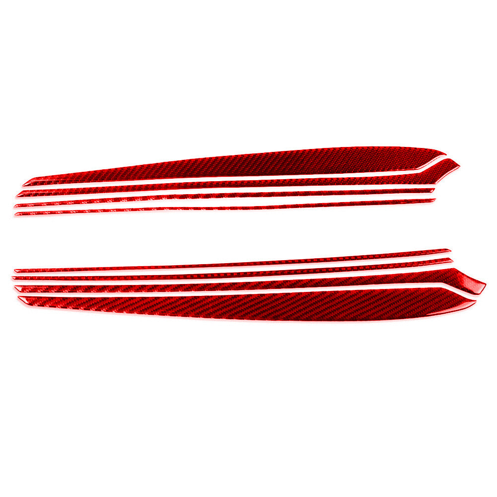 8x Red Carbon Fiber Interior Door Panel Cover Trim for Tesla Model 3/Y 2017-2022