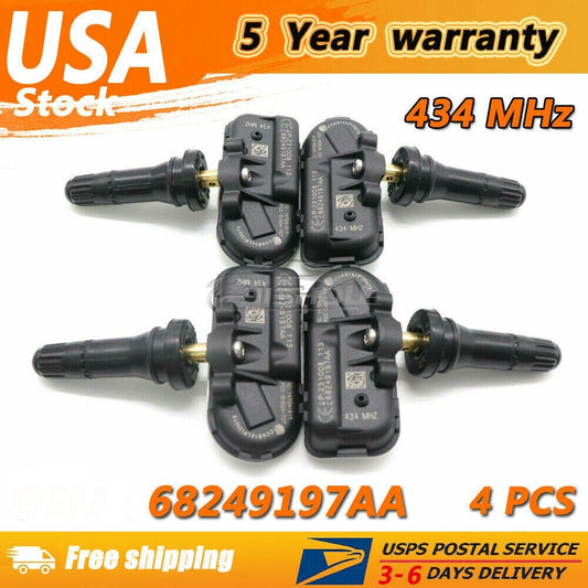 4pcs 68249197AA TPMS TIRE PRESSURE SENSOR for Jeep Cherokee for Dodge for RAM 1500
