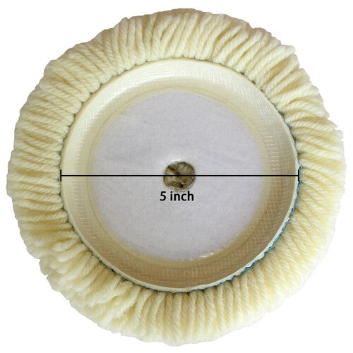 5-inch wool polishing pad cushion hook and loop back for composite polishing
