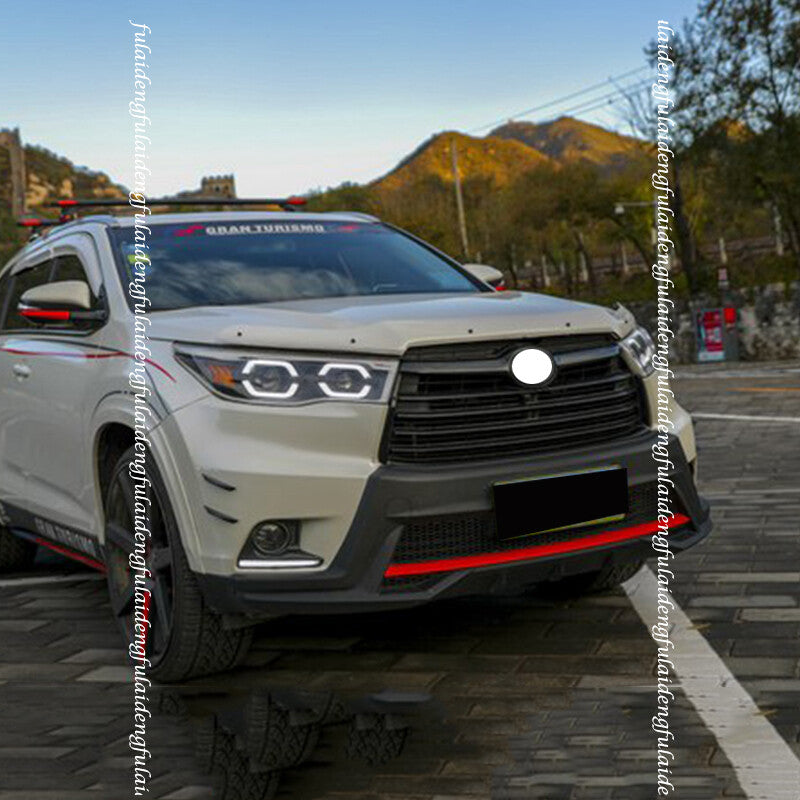 for Toyota Highlander 2014-2016 Front Bumper Grill Gloss Black Grille Decor trim