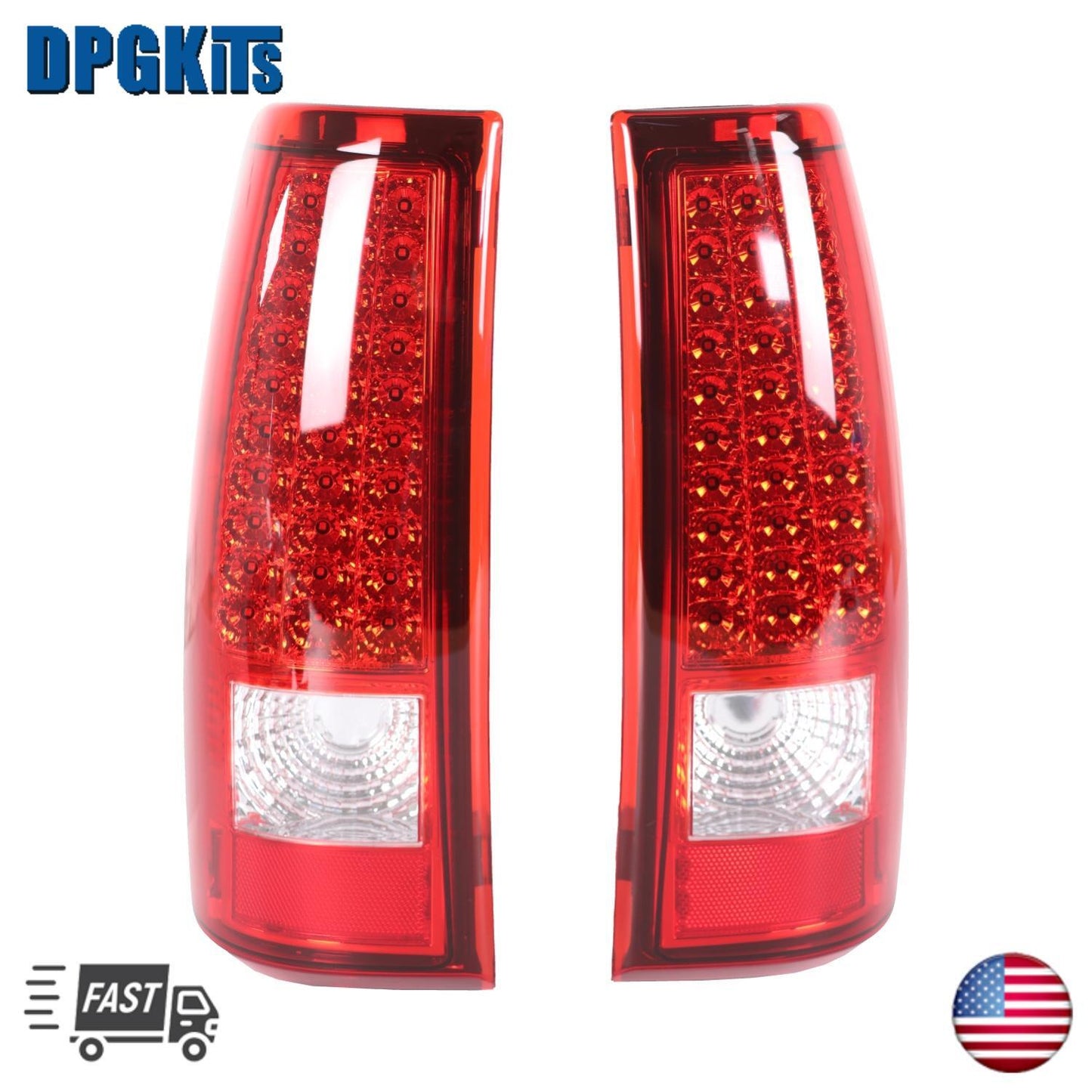 For 03-06 for Chevy Silverado 1500 2500 3500 Red LED Tube Tail Lights Brake Lamps
