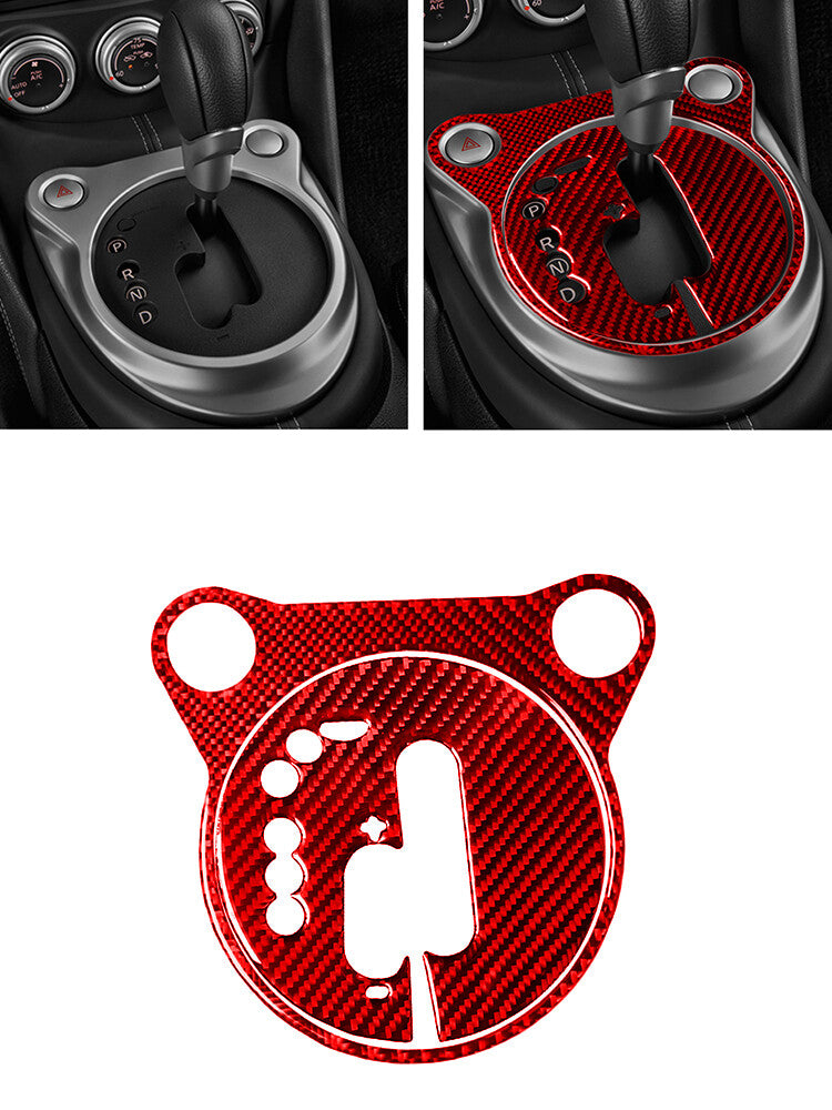 Red Gear Shift Carbon Fiber Interior Panel Cover Trim For 2009-2020 for Nissan 370Z