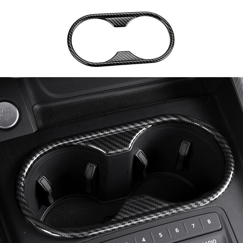 for Audi A4 A5 2017-20 ABS Carbon Fiber Console Water Cup Frame Cover Trim 1PCS