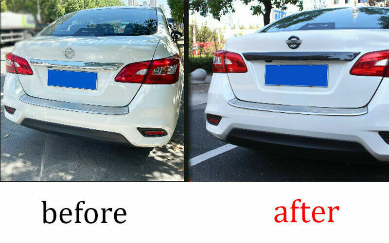 Glossy Black Tailgate Trunk Lid Panel Cover Trim for Nissan Sentra 2013-2019