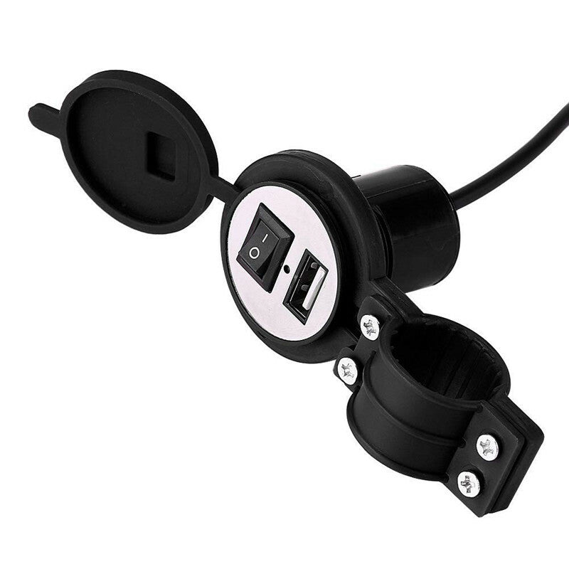 Motorcycle Charger Button for Smart Phone GPS USB Power Adapter Socket Waterproof