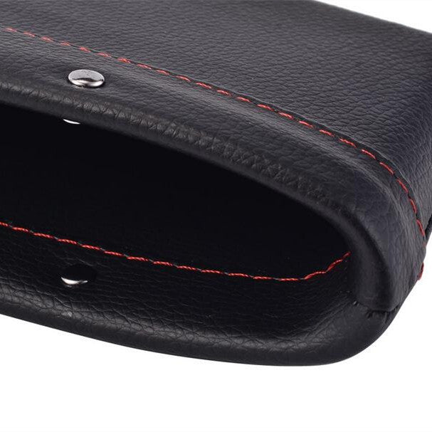 2Pcs Catch Catcher Box Caddy PU Leather Car for Seat Slit Pocket Storage Organizer