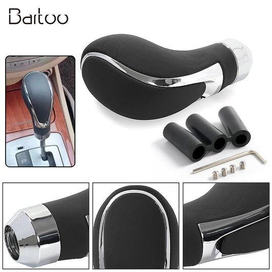 Black Universal Leather Automatic Car Shift Knob Manual Gear Stick Shifter Lever