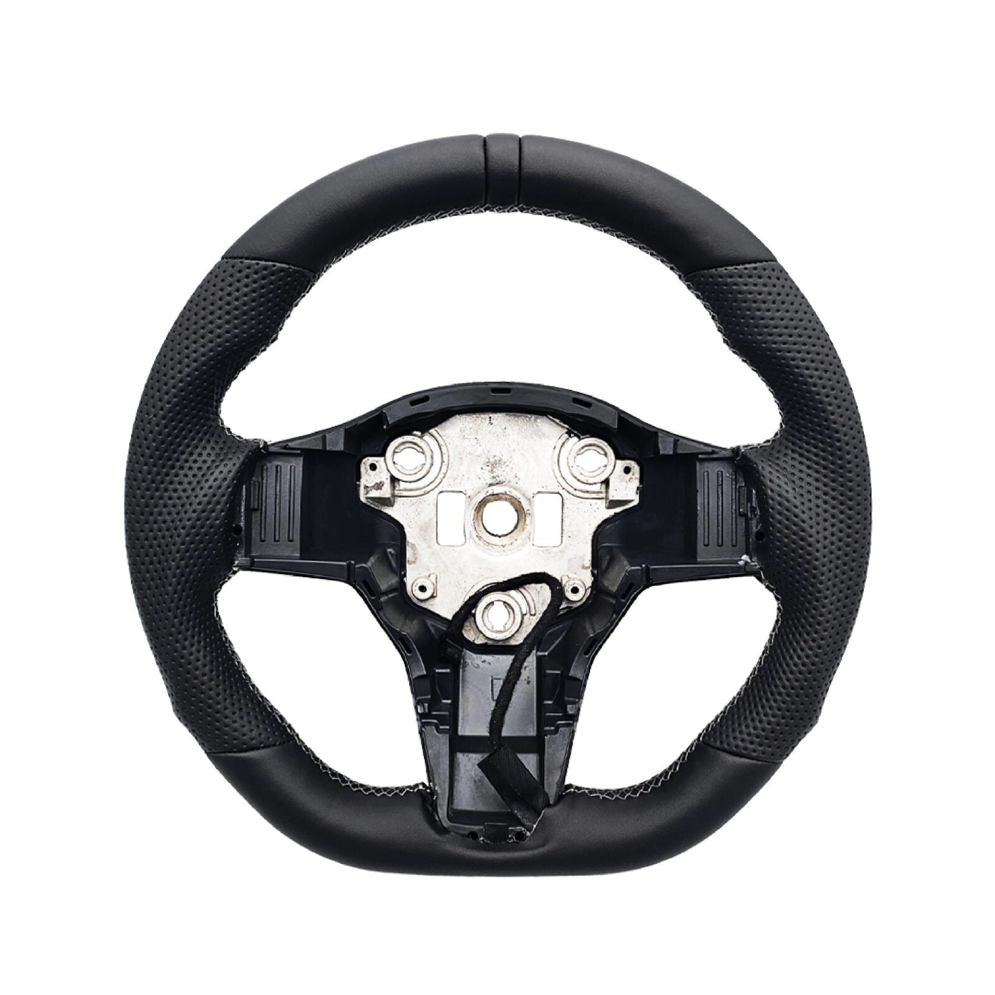 for Tesla Model 3 for Model Y HEATED Black Ring Sport Leather Steering Wheel