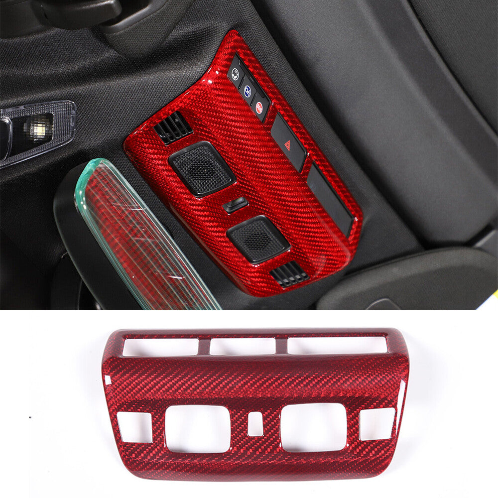Red Carbon Fiber Reading Light Lamp Panel Trim for Chevrolet for Corvette C8 2020-24