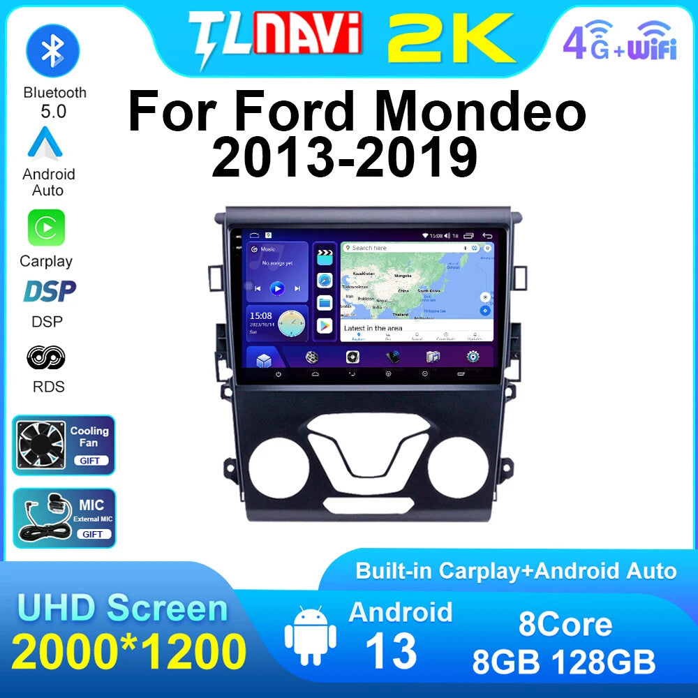 Android Car Radio for Ford Mondeo 2013-2019 Carplay GPS Multimedia Player Screen