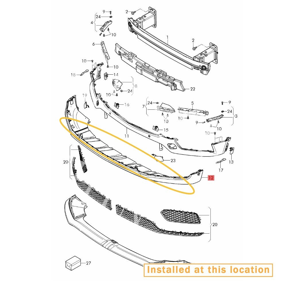 for Bentley for Bentley Ga 2016 - 2019 Front Bumper Lip Equipment Manufacturer: 36A807093