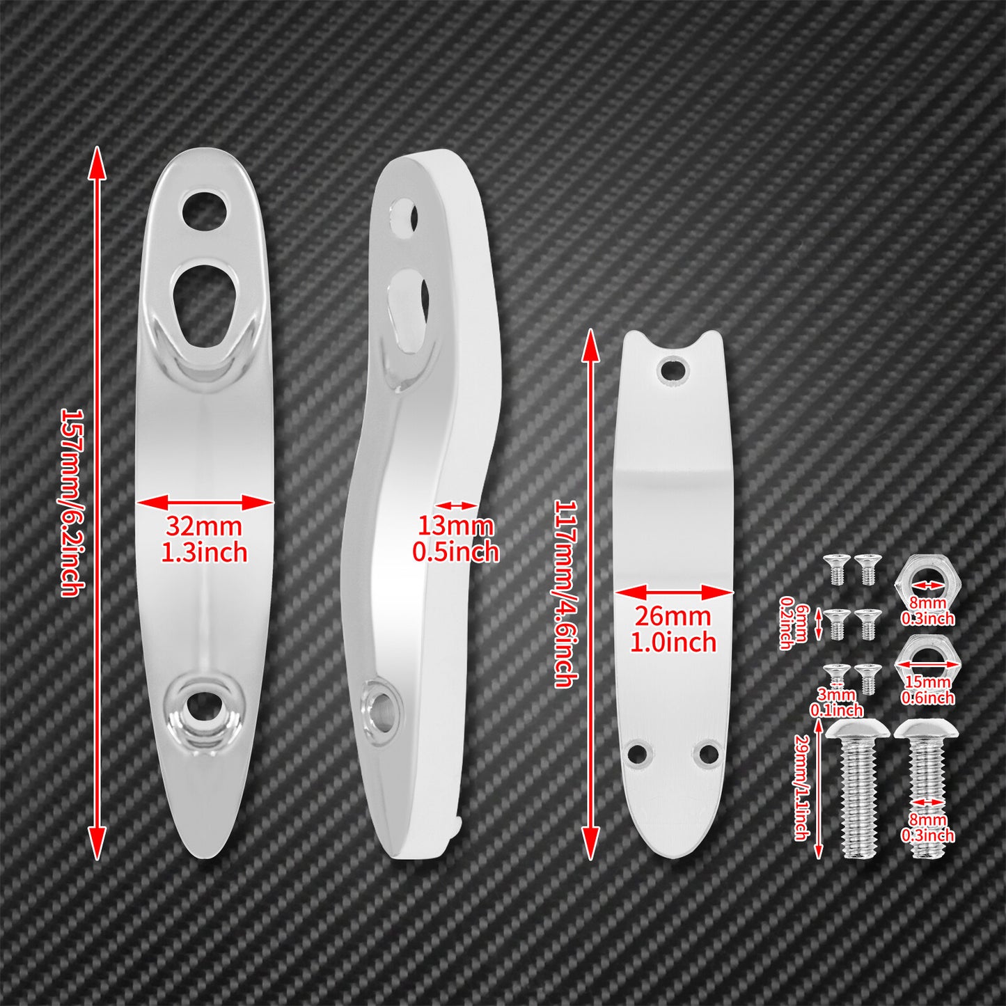 Chrome Rear Turn Signal License Plate Relocation Extension Kit Fit For Softail