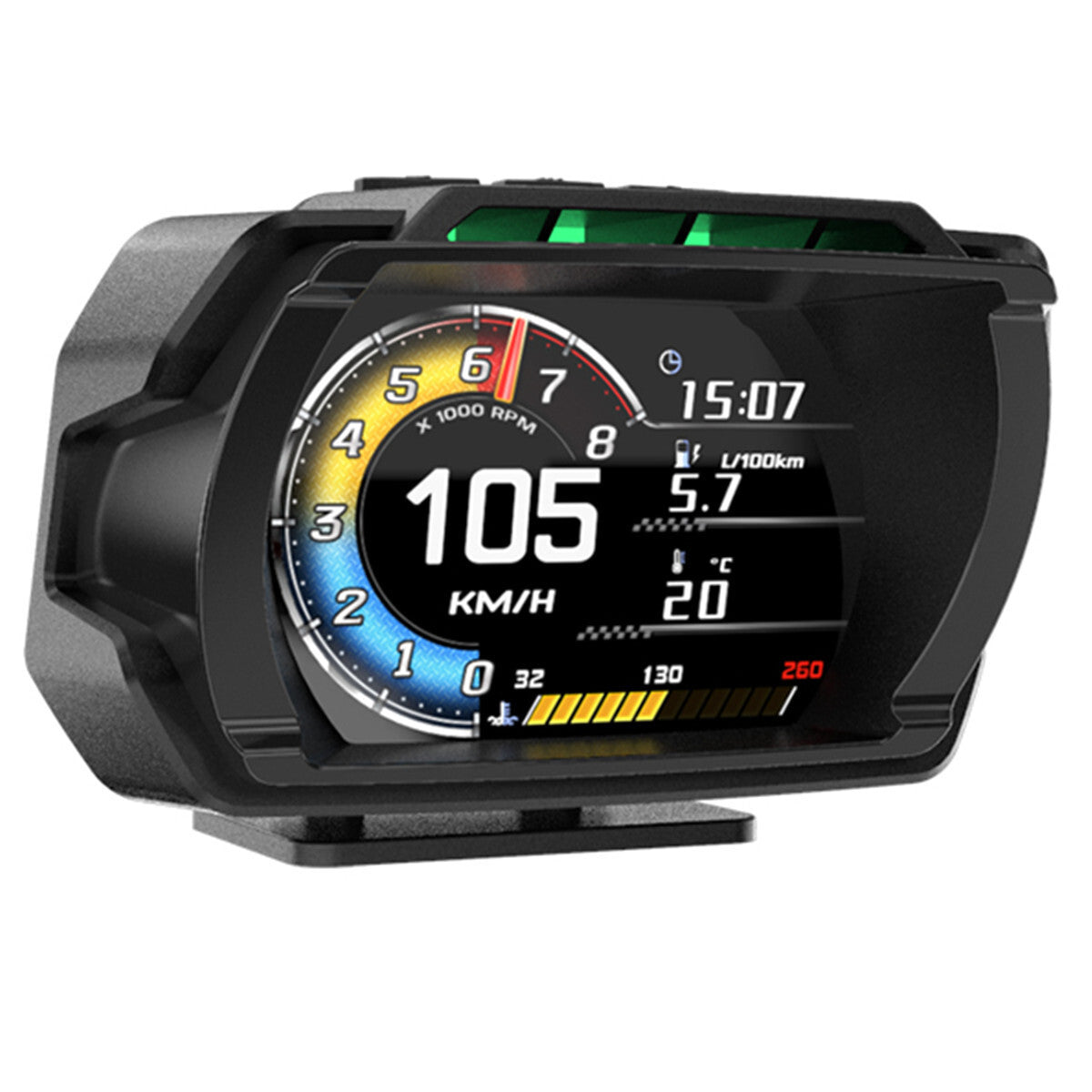 Car Head Up Display OBD2 Digital Speedometer Turbo RPM Oil Temp Alarm HUD Gauge