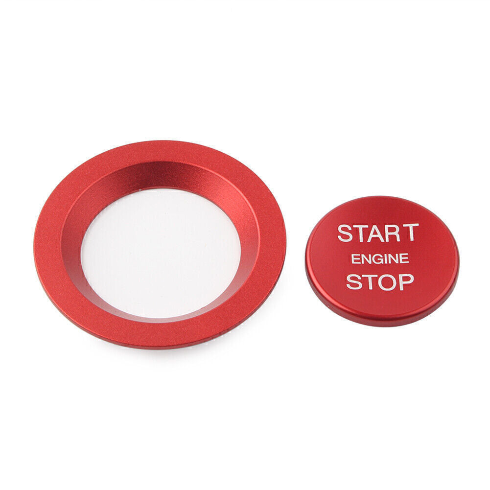 Keyless Engine Push Start Button Ring Cover for Jaguar XE for Range Rover Red Car